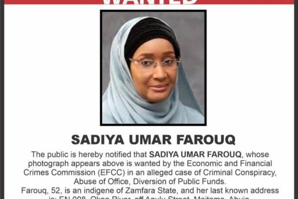 Economic and Financial Crimes Commission Declares Ex-Minister Sadiya Umar Farouq Wanted Over Alleged Fund Diversion