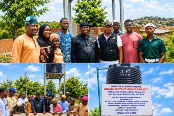 Rotary Club of Ibadan Elebu Metropolis Commissions Borehole to End Water Scarcity in Ajule Community