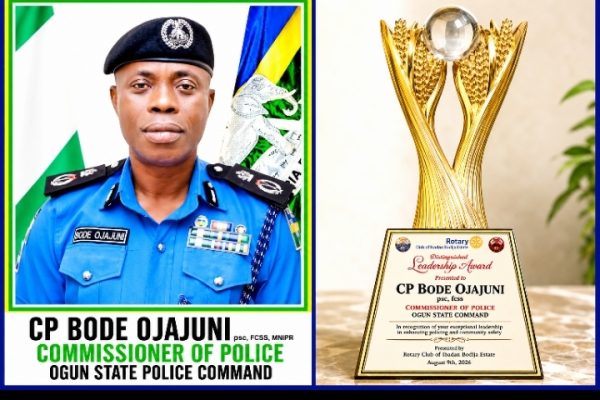 CP Bode Ojajuni Bags Rotary Club Distinguished Excellence Award for Outstanding Leadership in Policing and Community Safety